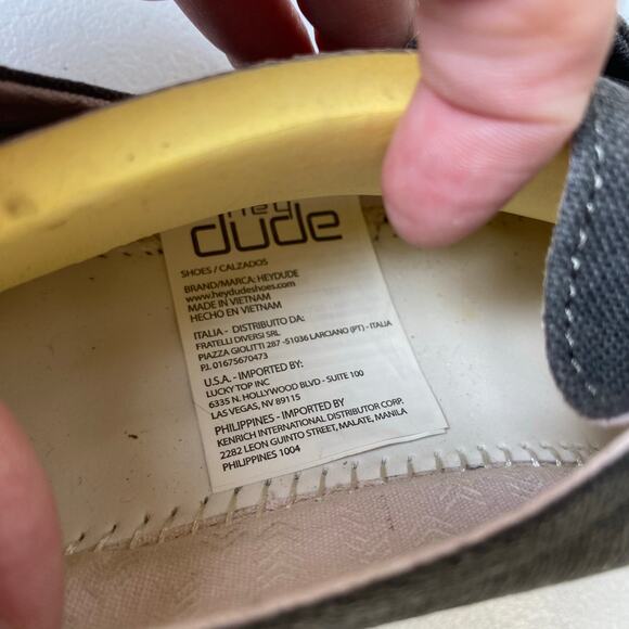 Hey Dude Women's Size 7 Wendy Chambray Off Black Slip On Loafer Comfort Sneaker - Picture 13 of 14